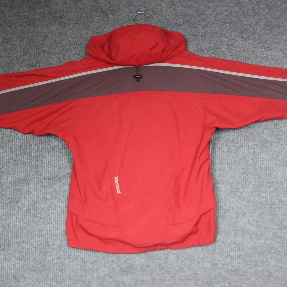Marmot Red Waterproof Hooded‎ Jacket Mens Size M Outdoor Coat Lined